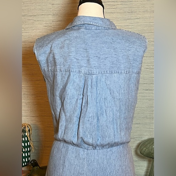VERONICA BEARD Allison Lakeshore Chambray Front Tie Mini Dress Blue Size 2 NWT - Picture 7 of 12